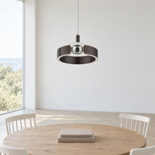 HENDRICKS Crystal Pendant Light – Black LED – lifestyle image