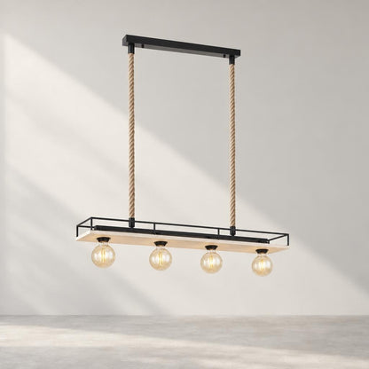 Globo Trixi Rustic Pendant Light in Black Metal – studio image