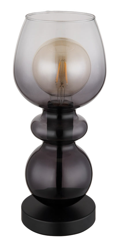 Elegantna crna staklena stolna lampa – slika 1
