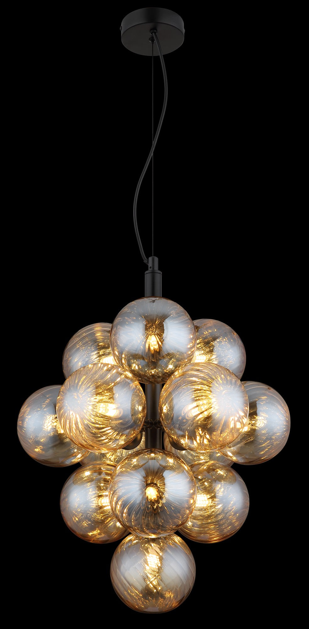 Fin svart glas 13-lamparm – bild 3