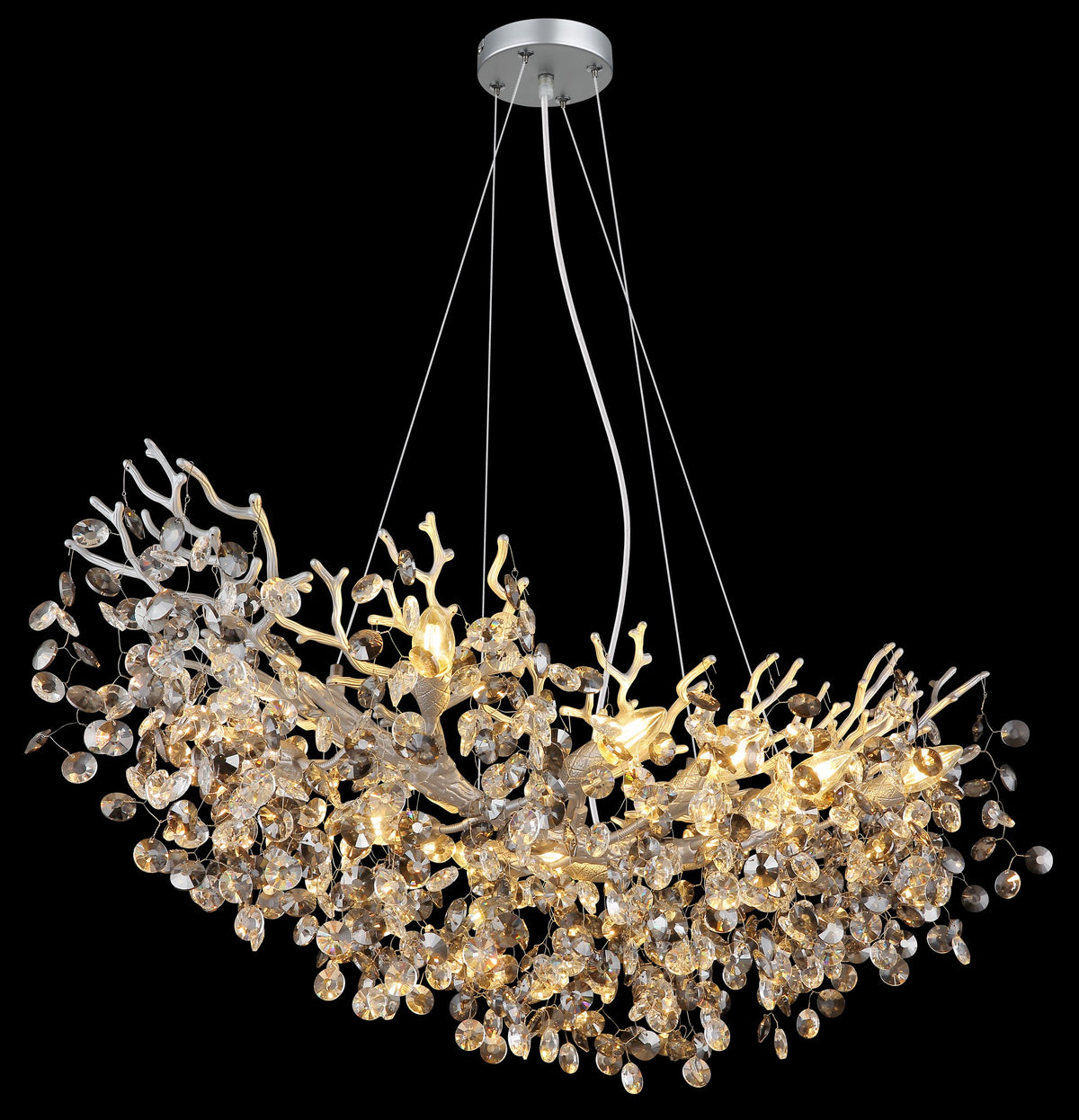 Vremenska velika srebrna kristalna luster – slika 3