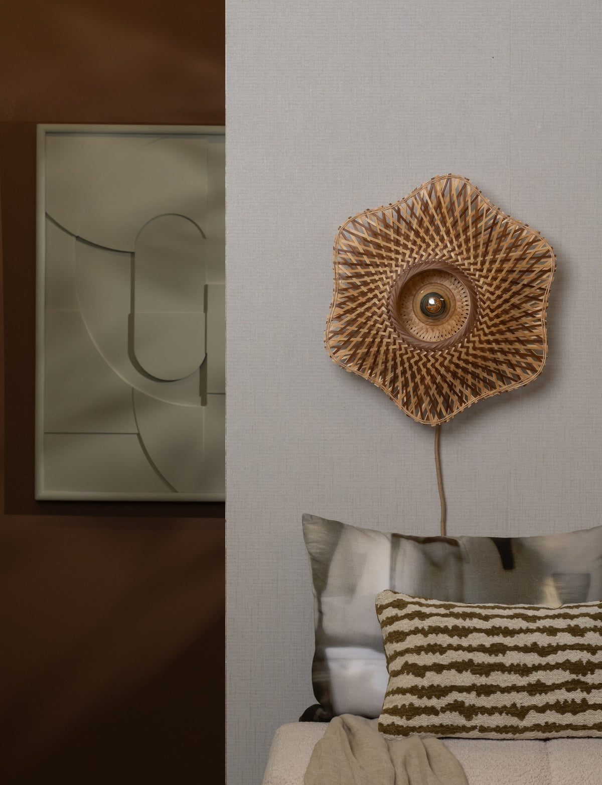 Lampada da parete in bambù naturale e marrone GOOD&MOJO Madura – immagine 2