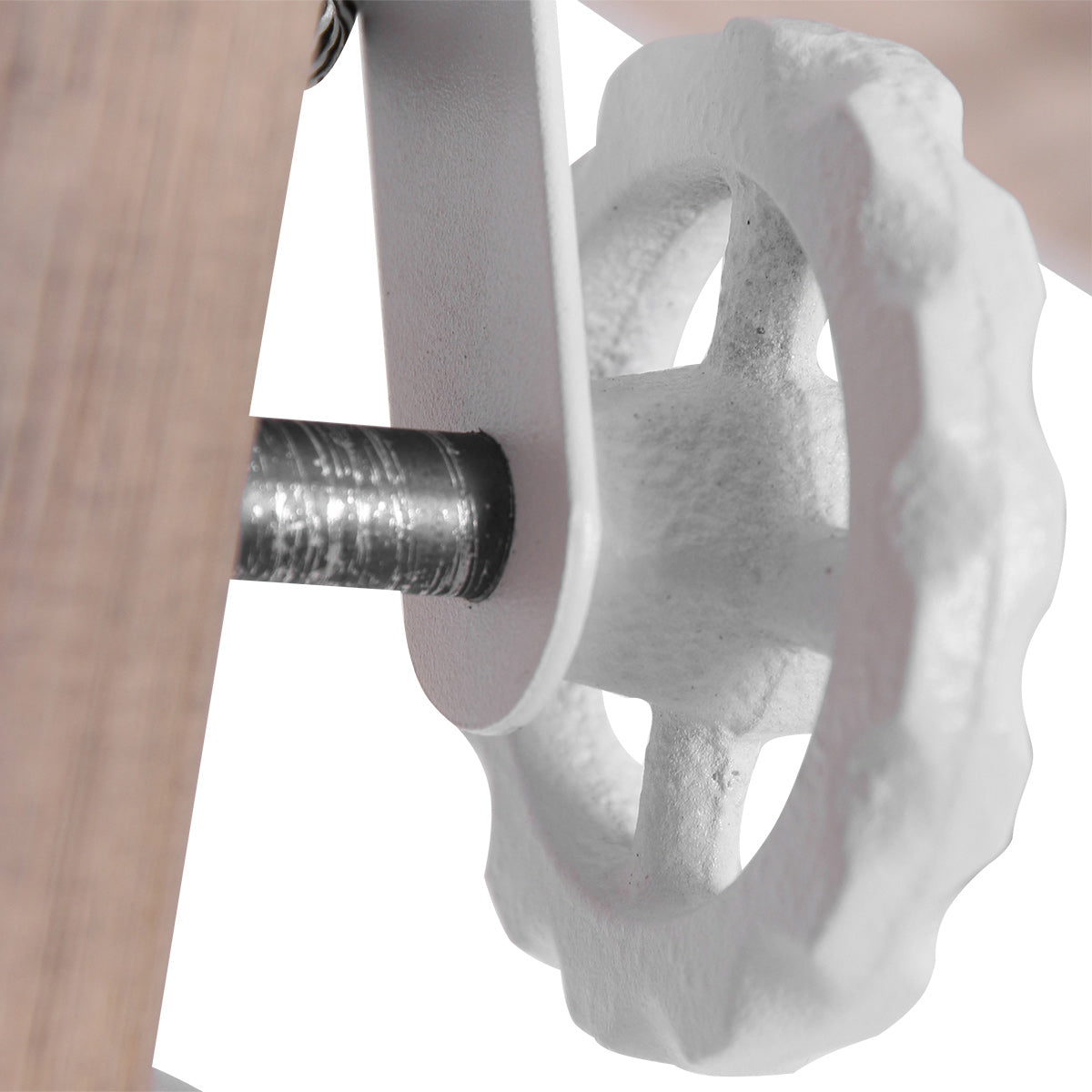 Biała industrialna lampa sufitowa Mexlite Gearwood 4-punktowa – zdjęcie 4