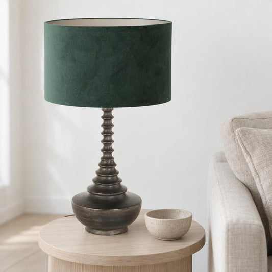 Anne Lighting Bois retro bordlampe – grøn og sort – stemningsbillede
