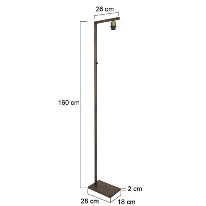 Steinhauer Stang bronze floor lamp without shade E27 – dimension drawing