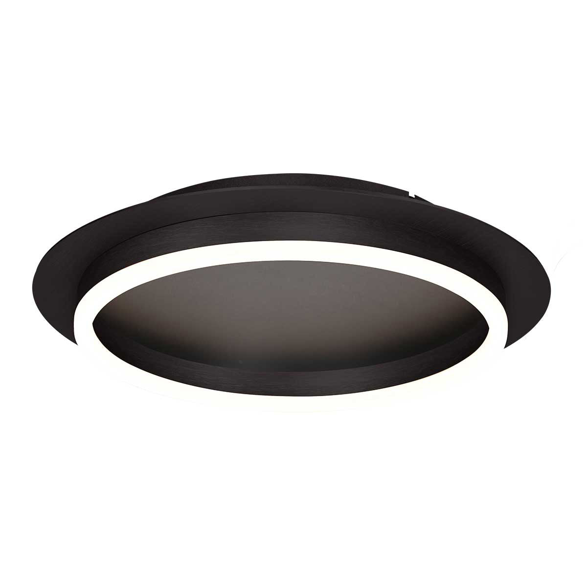 Черна кръгла LED плафониера Steinhauer Ringlux