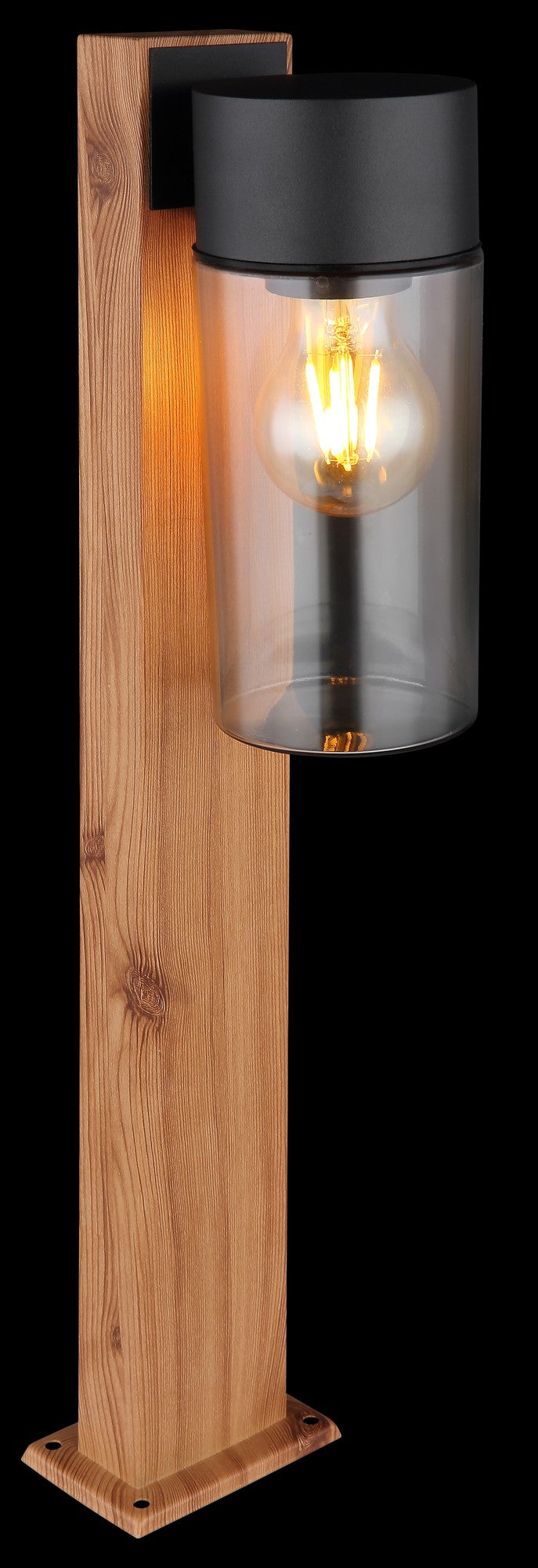 Piccola lampada da esterno in vetro color legno – immagine 4
