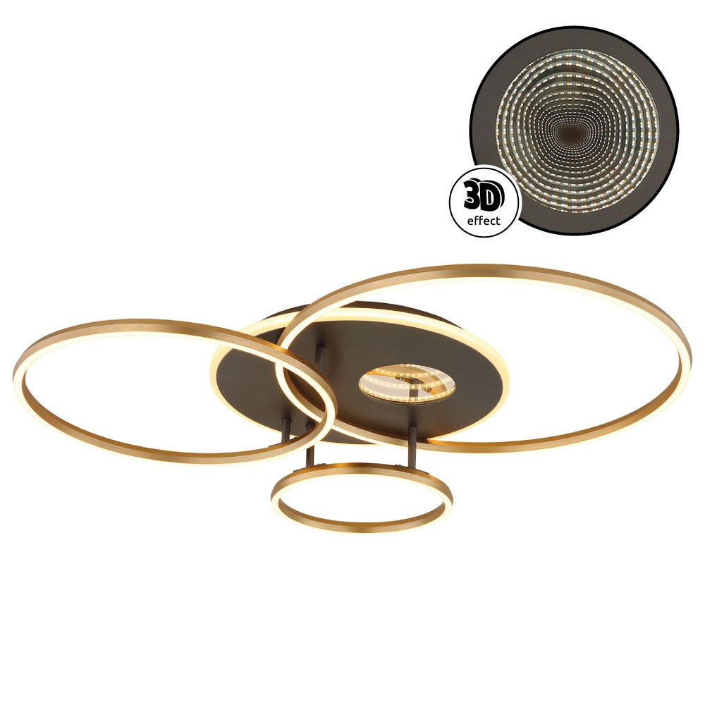 Lampada a soffitto LED in alluminio dorato caratteristico – immagine 8