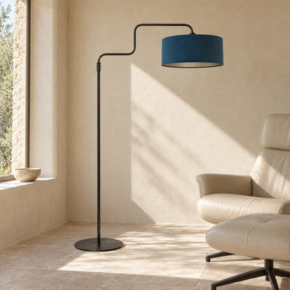 Steinhauer Bloeba Blue Velvet Floor Lamp – lifestyle image