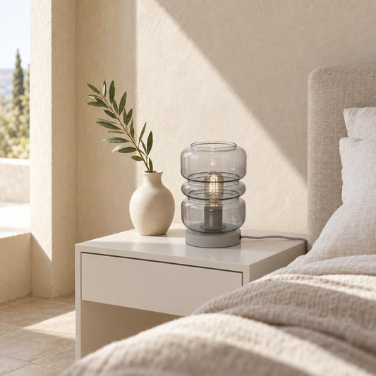 Stolní lampa Verona z šedého skla | It's About RoMi – fotografie v interiéru