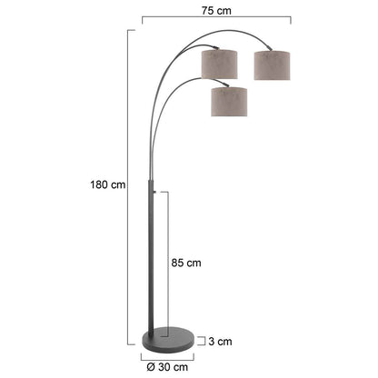 zwarte-moderne-booglamp-met-grijze-kappen-steinhauer-sparkled-light-variant-image7