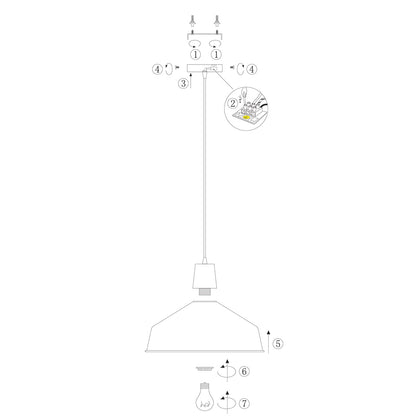 Industriální černá závěsná lampa Mexlite Blackmoon Ø40 cm – obrázek 9