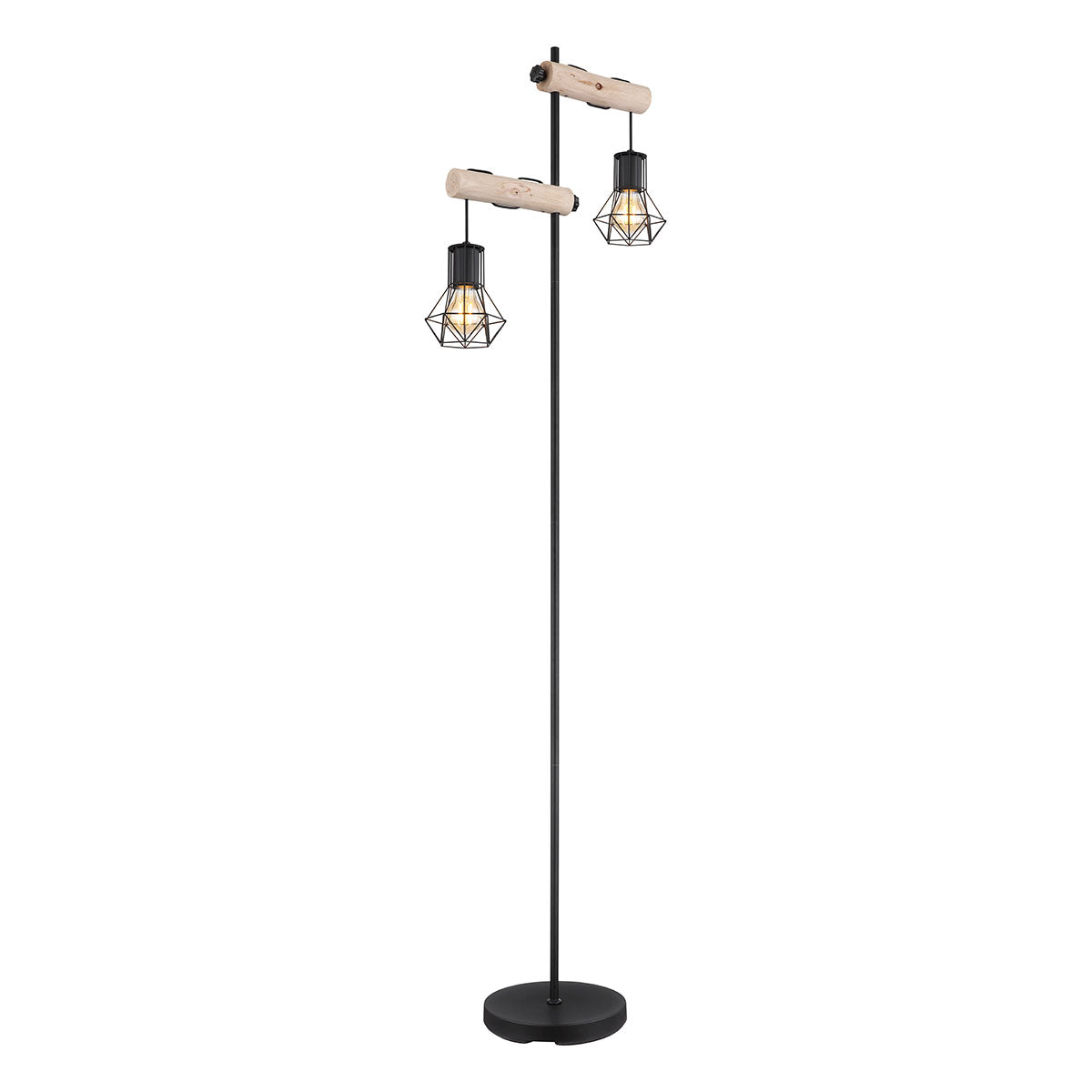vloerlamp-zwart-metaal-hout-2-diamantkap-globo-priska-main-image