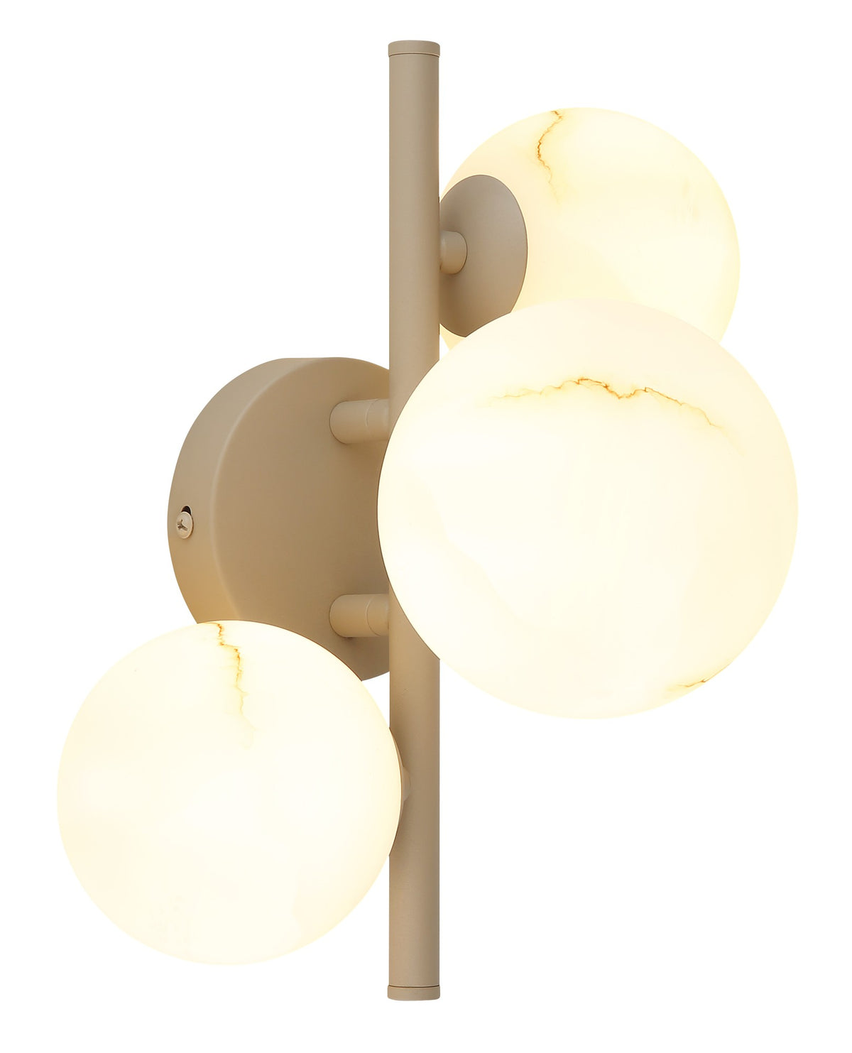 Lampadario metallico a 3 luci color sabbia elegante – immagine 5