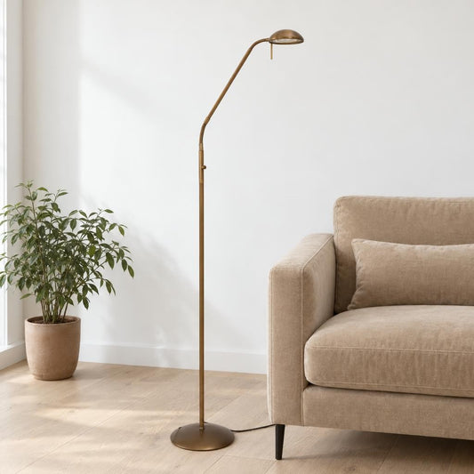 Bronze LED Floor Lamp with Flexible Arm Mexlite Biron – lifestyle image