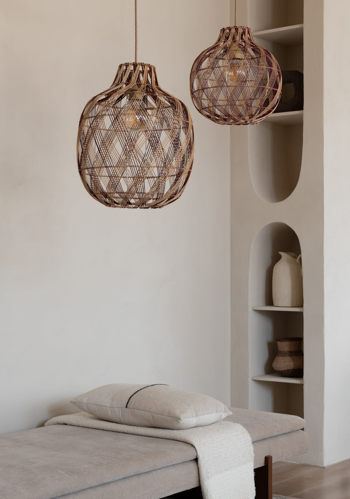 Store naturfarvede og brune bambus pendellampe GOOD&MOJO Mendoza – billede 11