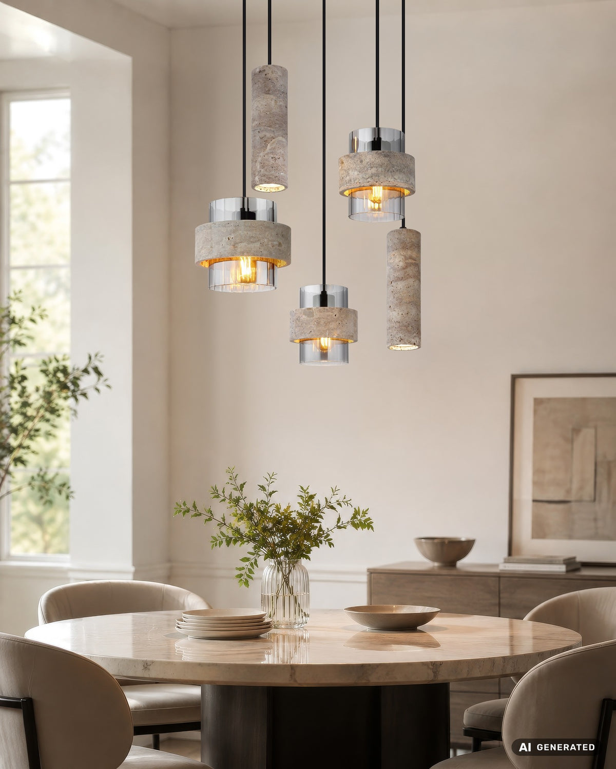 Lustre elegante preto de 5 luzes – imagem 4