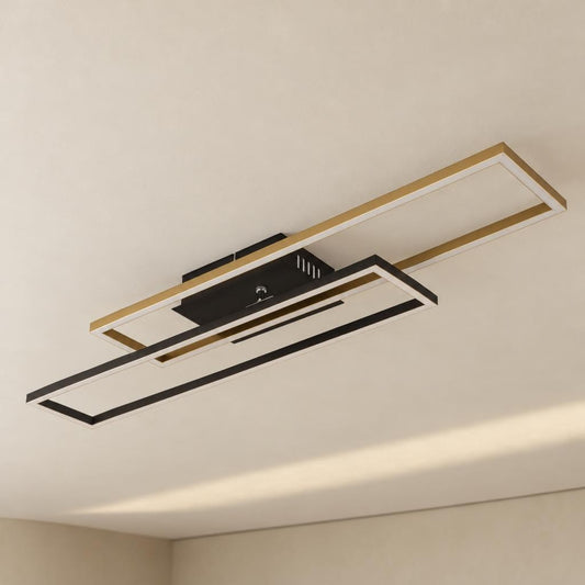Dakari zwarte plafondlamp met gouden details – sfeerbeeld