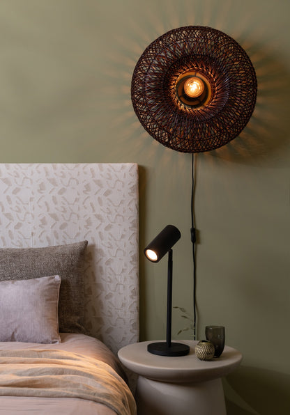 Bordeauxrode rotan wandlamp met vlechtkap GOOD&MOJO Arizona – afbeelding 3