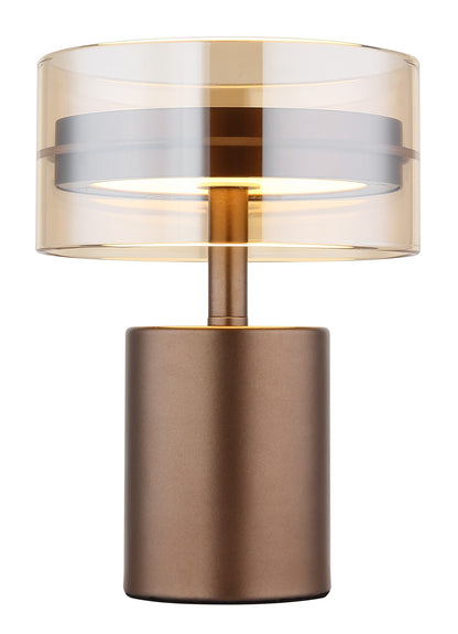 Luminária de mesa LED em vidro cor café luxuosa – imagem 2