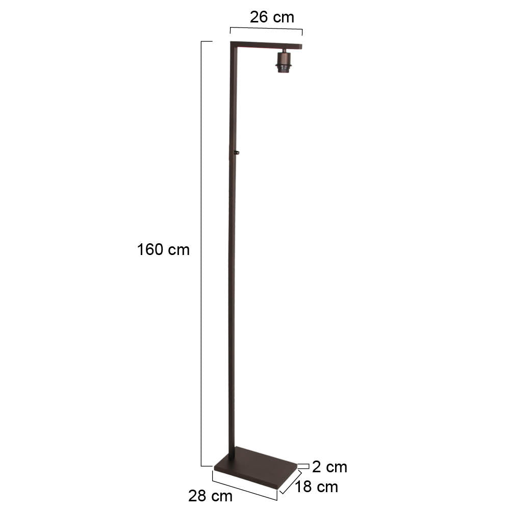 Steinhauer Stang Cacao Floor Lamp E27 – dimension drawing