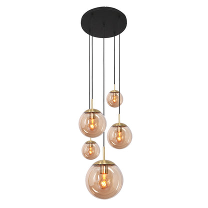 Steinhauer Bollique hanglamp met amberkleurig glas – afbeelding 1