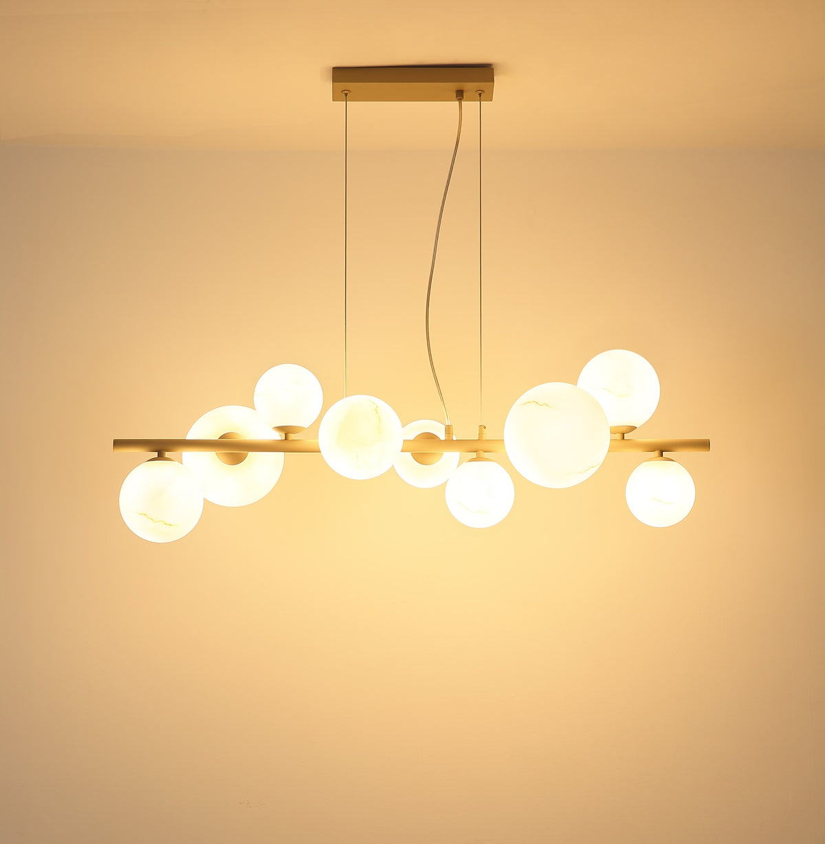 Lampadario metallico sabbia raffinato a 9 luci – immagine 5