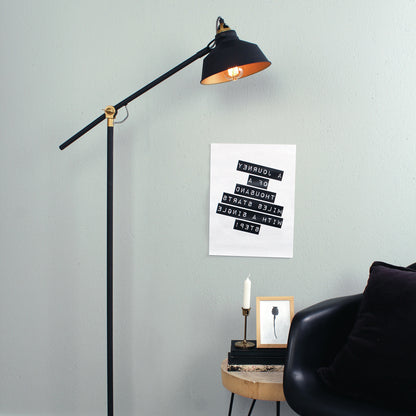 Mexlite Nove vloerlamp zwart met gouden binnenzijde – afbeelding 3