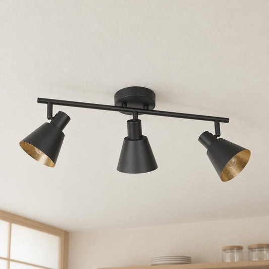 Mexlite Oeroe 3-Light Black Metal Spotlight – lifestyle image