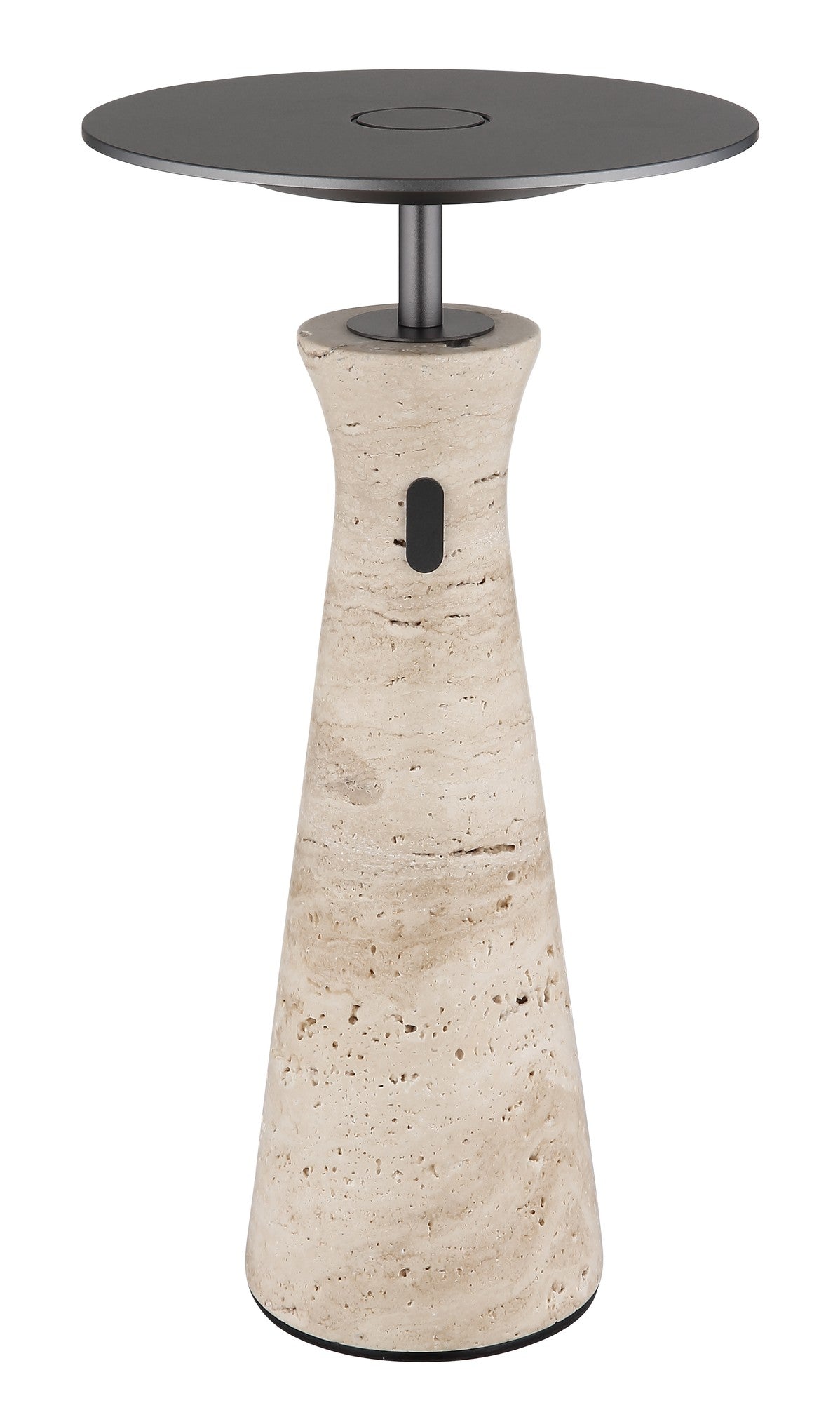 Lampada da tavolo LED in travertino grigio grande e caratteristico – immagine 1