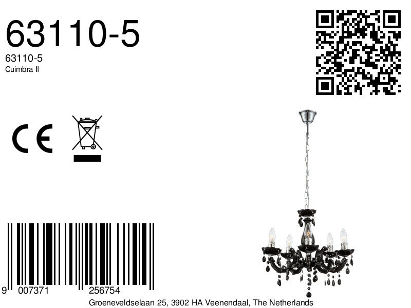 5-lichts-kroonluchter-zwart-metaal-acryl-globo-cuimbra-ii-variant-image8a