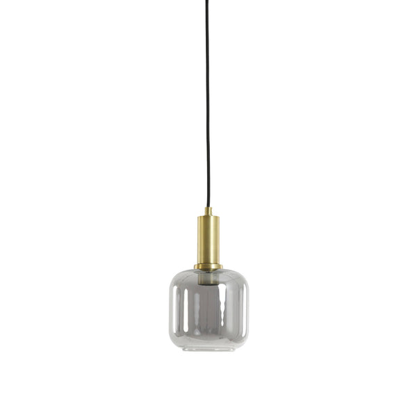 Light & Living Lekar glazen hanglamp brons