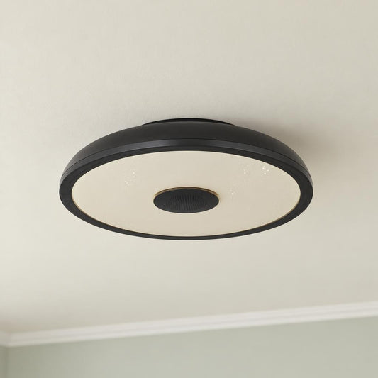 Zwarte LED-plafondlamp Globo Raffy voor buiten – sfeerbeeld