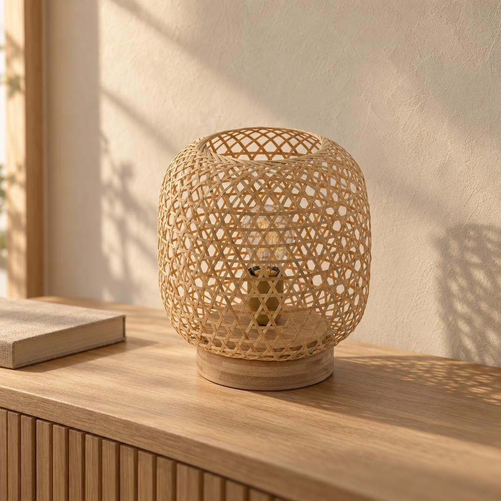 Globo Mirena Natural Bamboo Table Lamp – lifestyle image