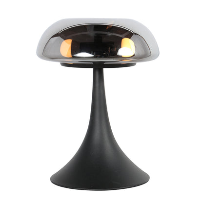Čierna stolná lampa so zadným zrkadlovým sklom a dvoma svetelnými bodmi Steinhauer Ancilla