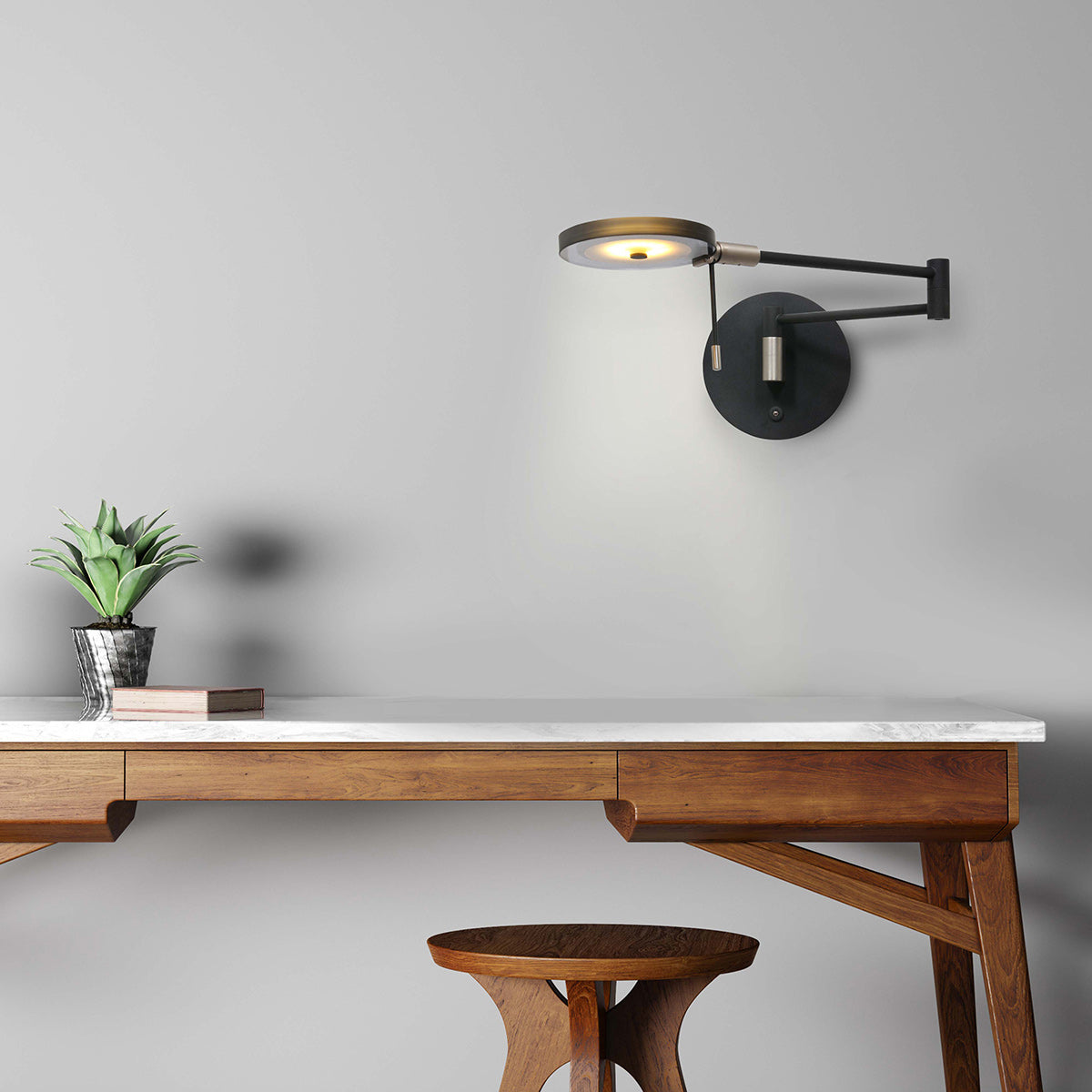 LED nástěnná lampa Steinhauer Turound, kouřové sklo – obrázek 2
