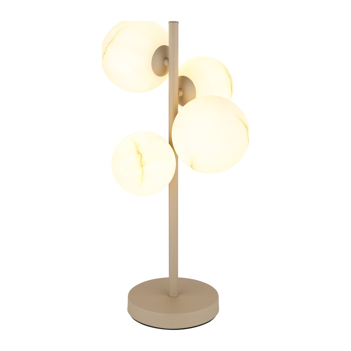 Moderna lâmpada de mesa metálica cor de areia