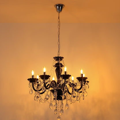 Candelabro de cristal cromado elegante – fotografia de ambiente