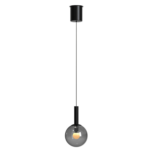 Black pendant lamp with smoke glass and dim to warm Steinhauer Volari