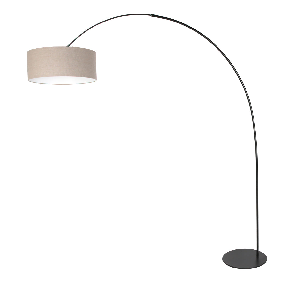 Черна дъгова подова лампа със сив абажур Anne Lighting Curve – изображение 1