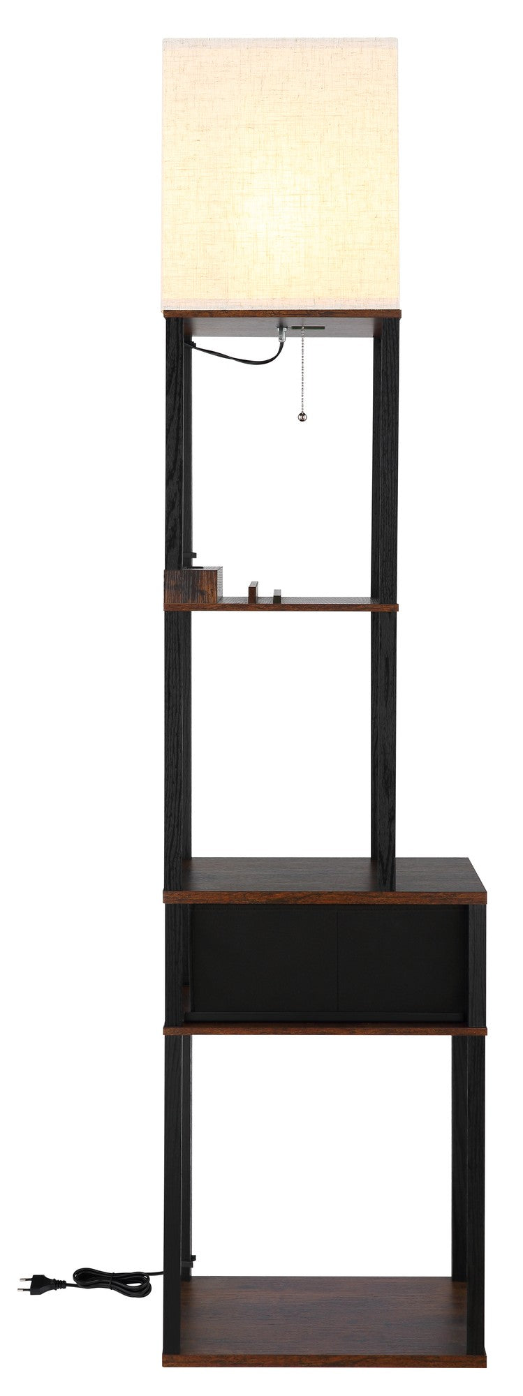 Lampada da terra in lino marrone scuro senza tempo – immagine 6