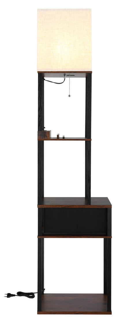 Lampada da terra in lino marrone scuro senza tempo – immagine 6