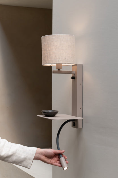 Veľká piesková a prírodná farba ľanová nástenná lampa It's About RoMi Florence – obrázok 5