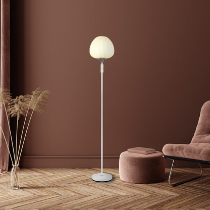 Очарователна бяла стъклена floor lamp – интериорна снимка