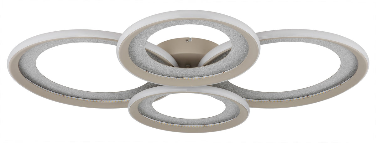 Grande lampada a soffitto LED metallica color sabbia – immagine 1