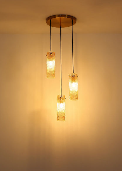 Piccola lampada a sospensione dorata a 3 luci – immagine 4