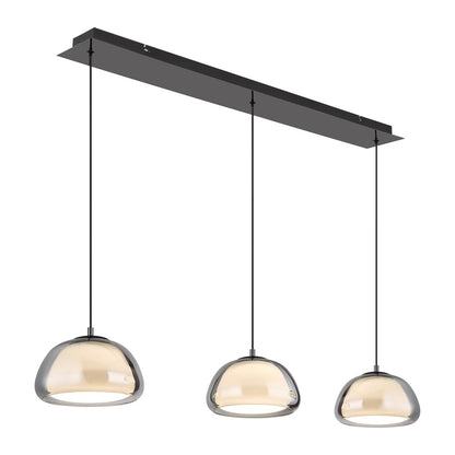Grande lampadario LED in vetro gunmetal