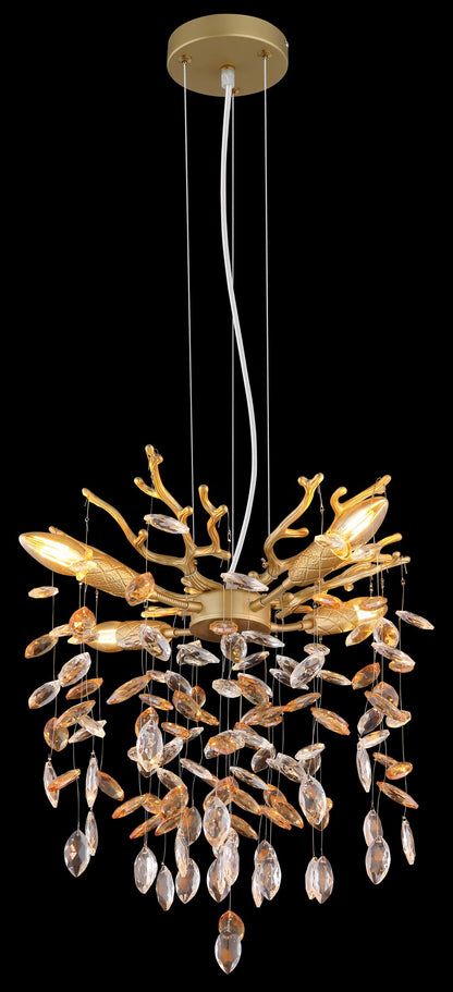 Pequeno lustre de cristal dourado – imagem 3