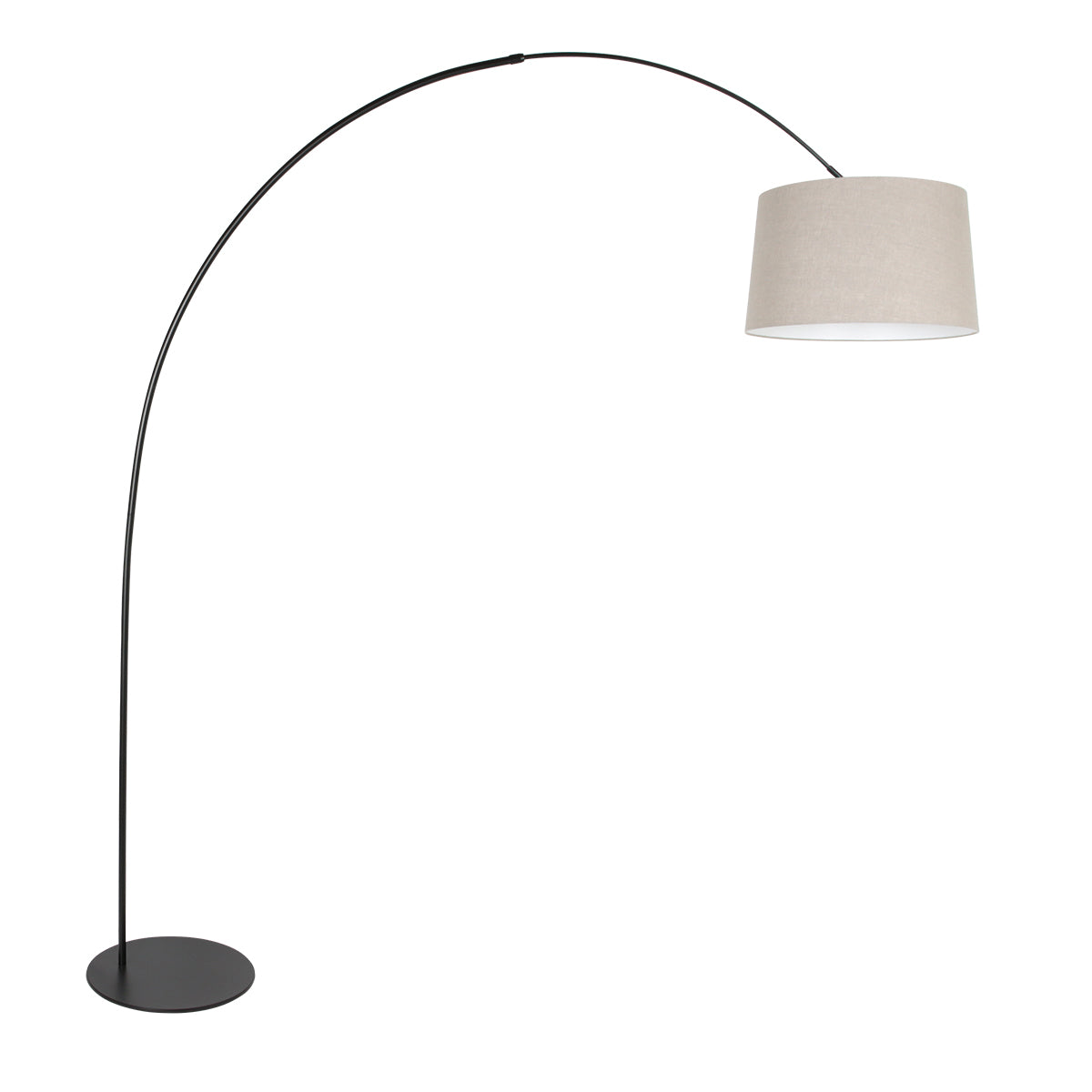 simpele-booglamp-zwart-met-grijze-kap-anne-lighting-curve-main-image