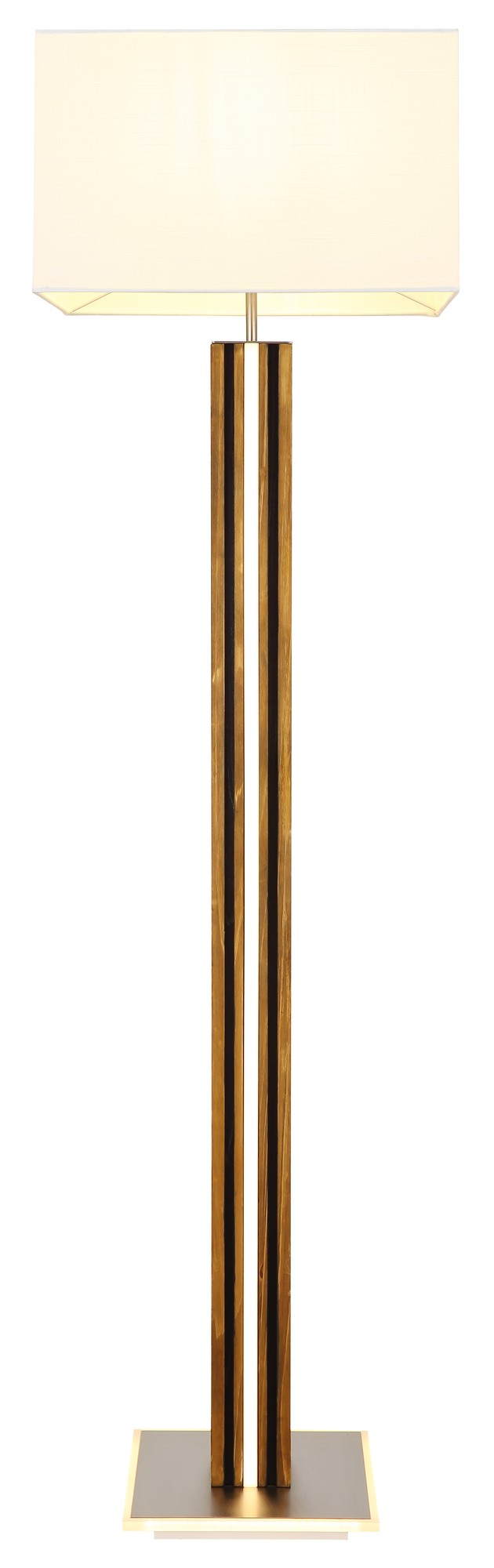 Elegante lampada da terra a LED con 2 luci in colore nichel – immagine 2